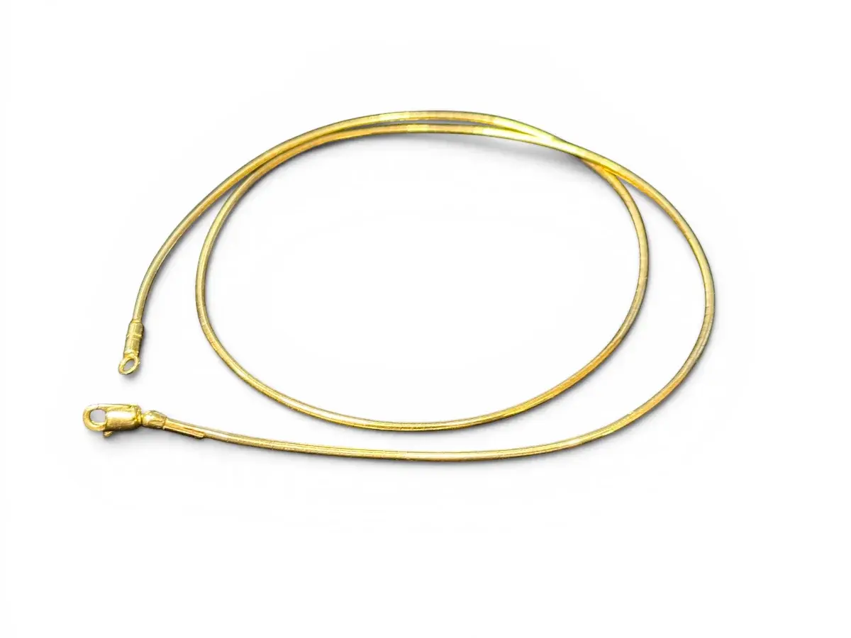 Collar Flexible Italiano Estilo Tubo en Oro Amarillo 14K con Cierre Langosta