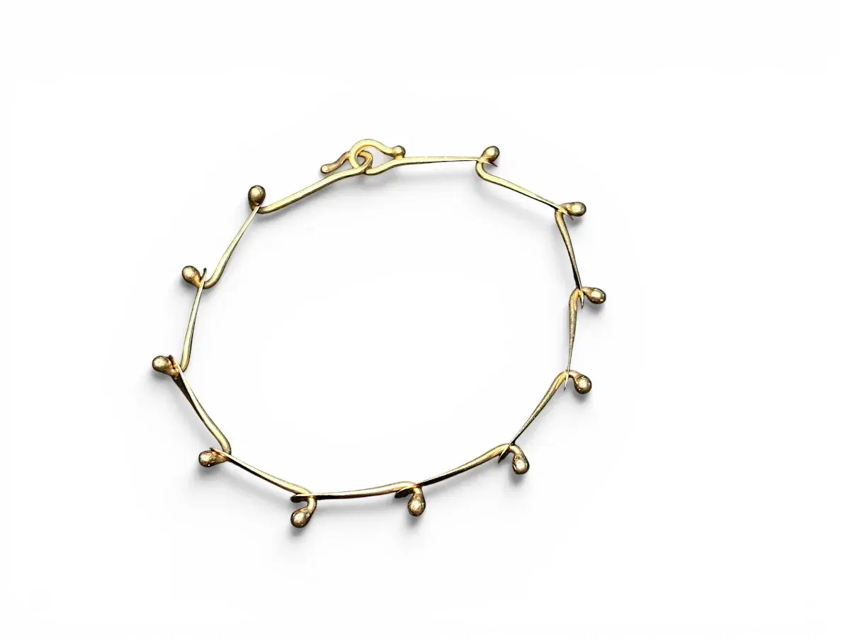 Pulsera Modernista de Eslabones Orgánicos en Oro Amarillo 14K