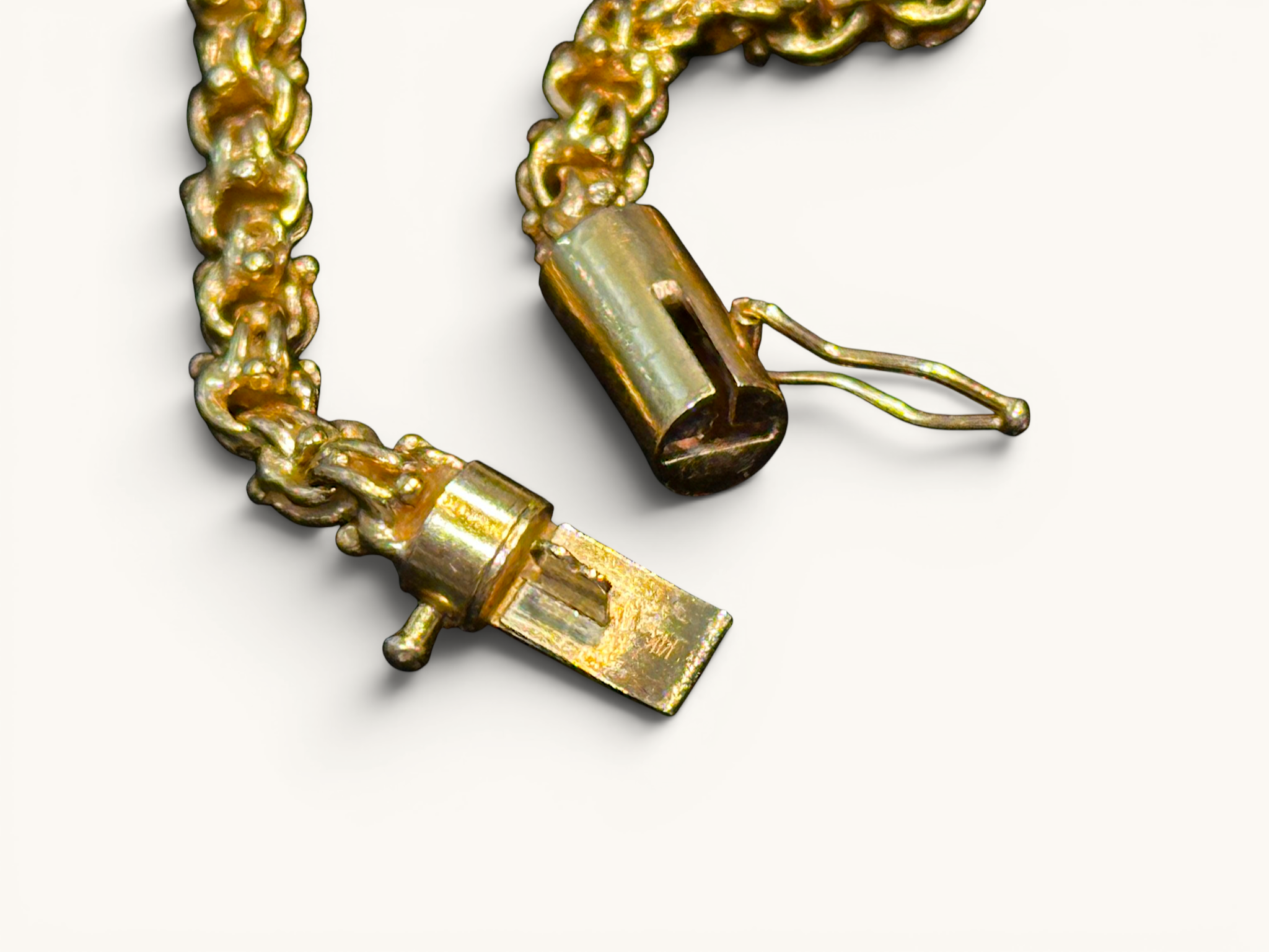 Collar de Cadena de Eslabón Bizantino de Oro Sólido de 14K 5