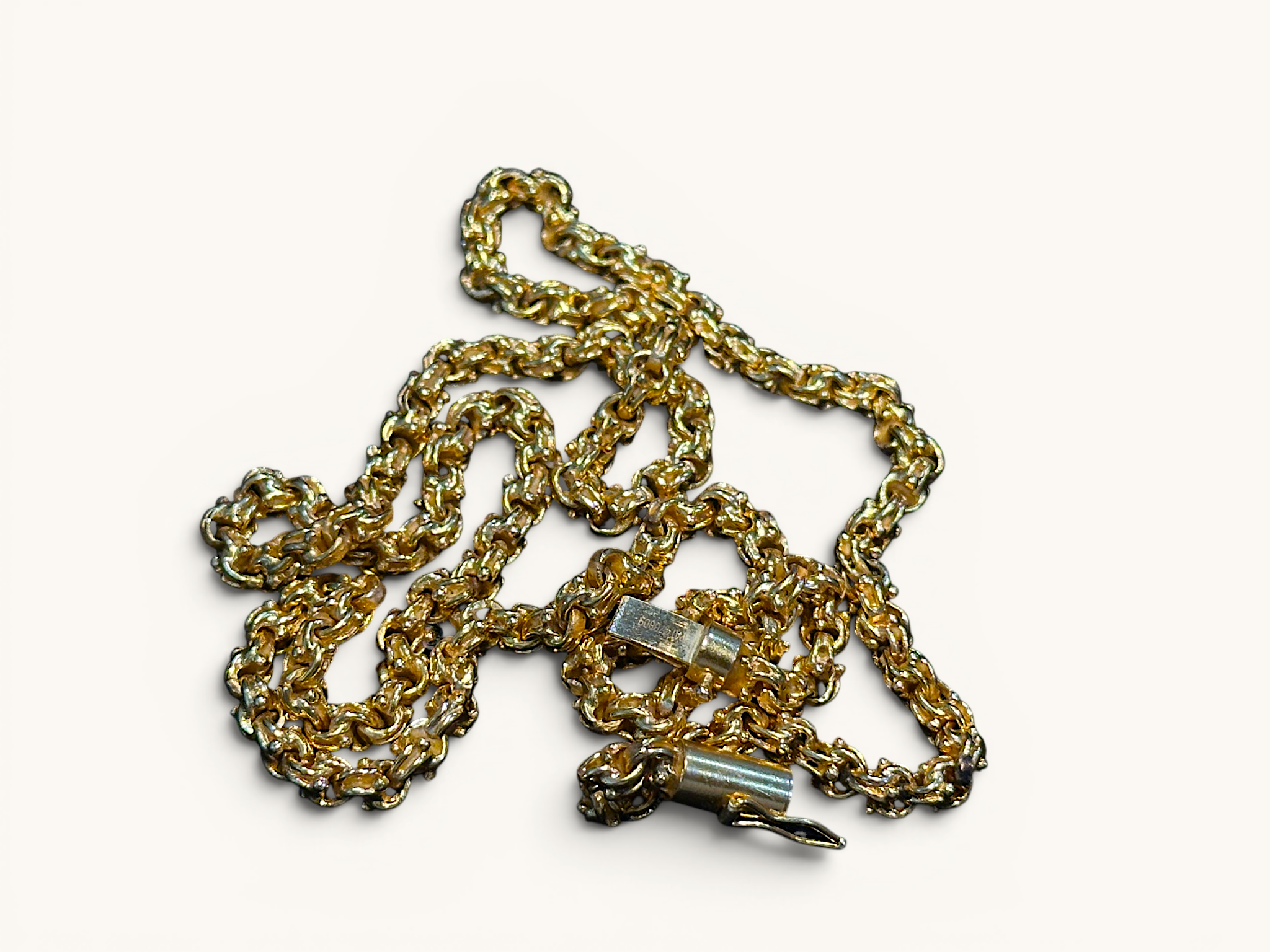 Collar de Cadena de Eslabón Bizantino de Oro Sólido de 14K 6