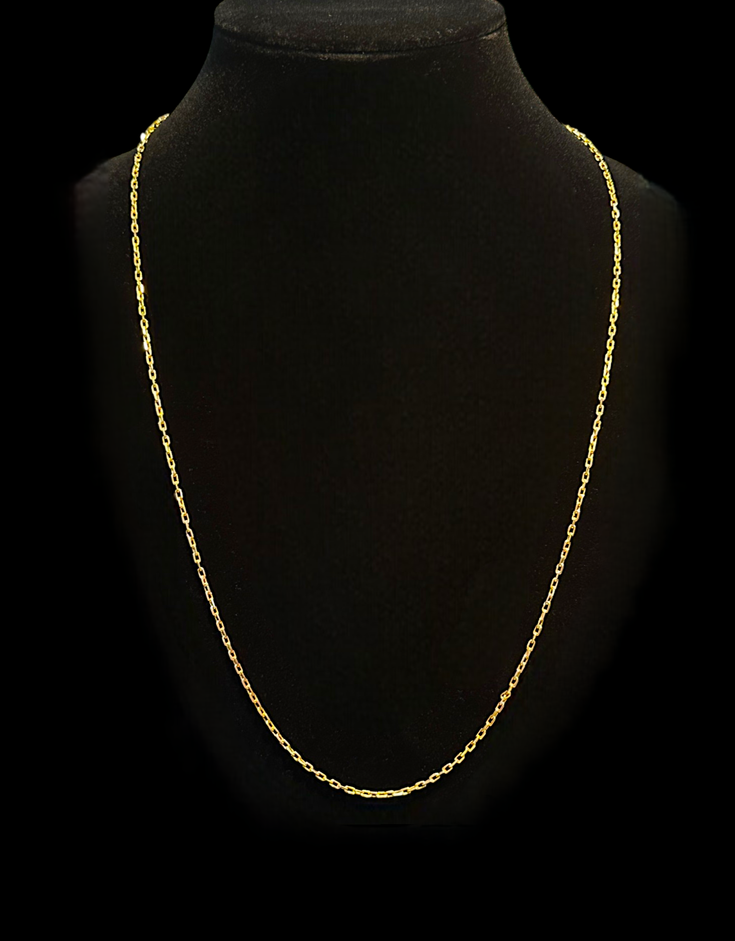 18K Gold Rectangular Anchor Link Chain Necklace
