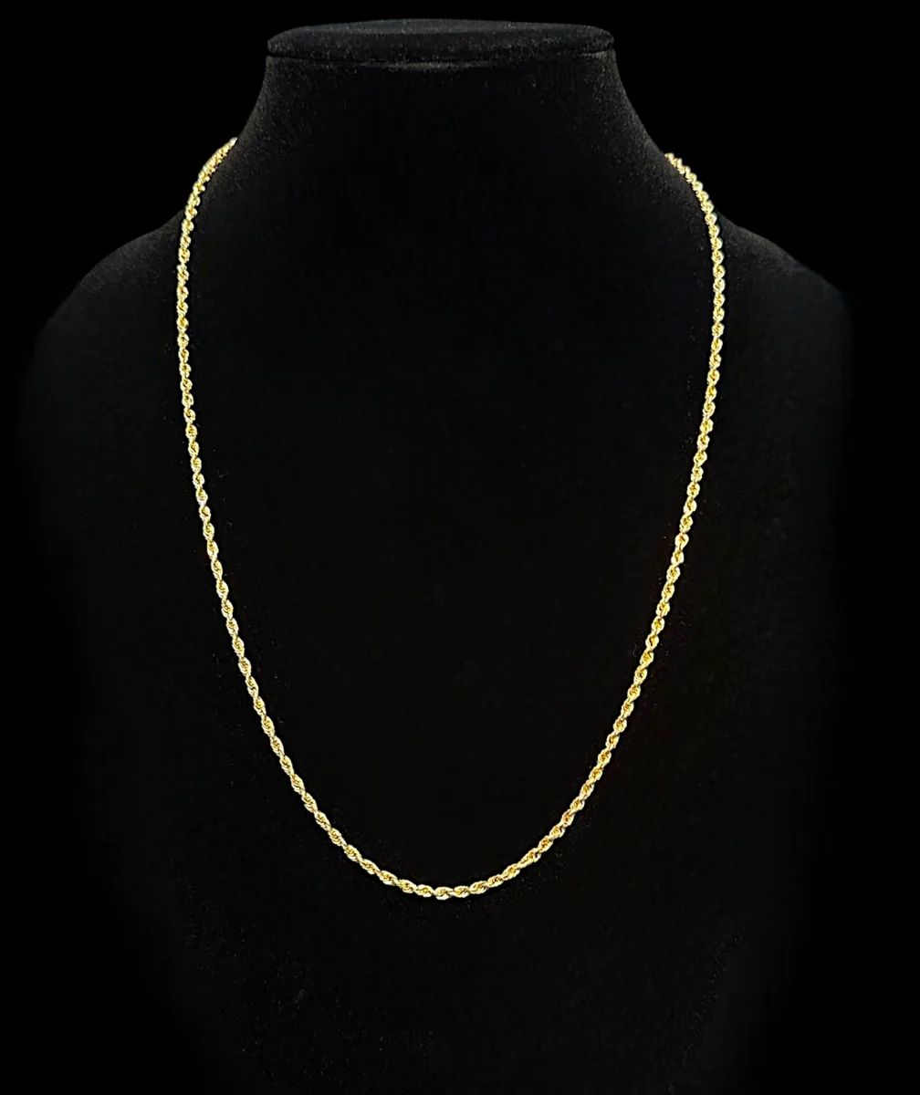 14K Gold Rope Chain Necklace