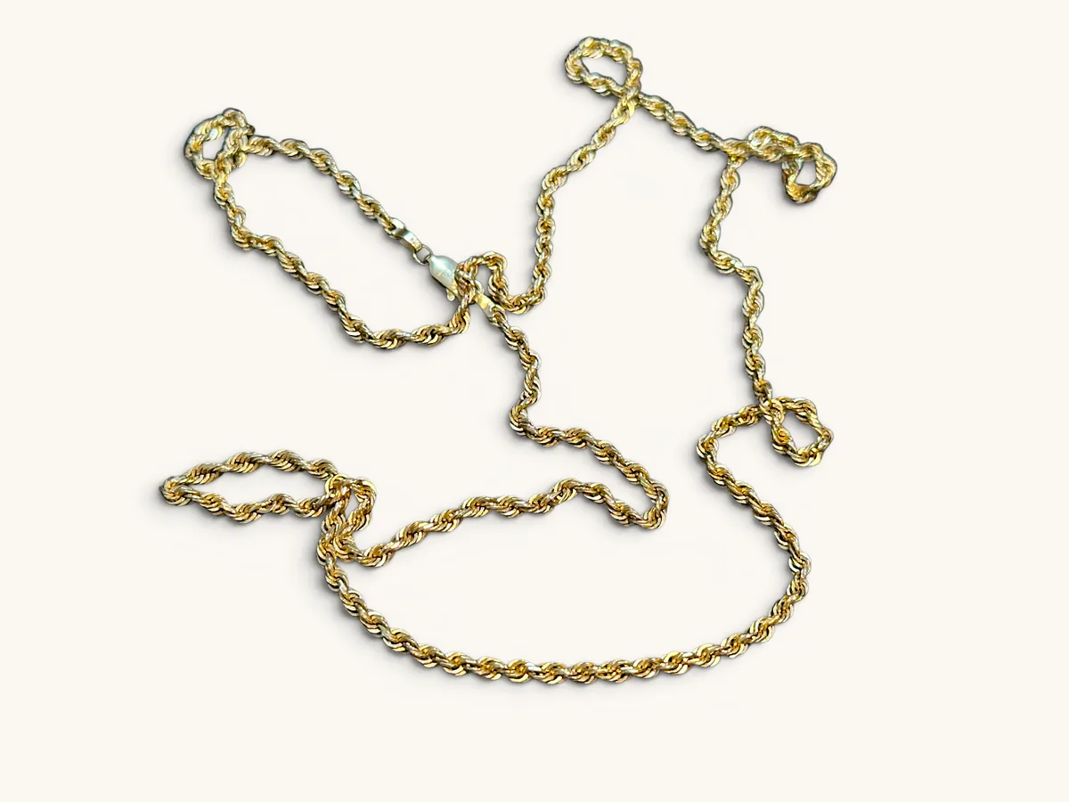14K Gold Rope Chain Necklace 4