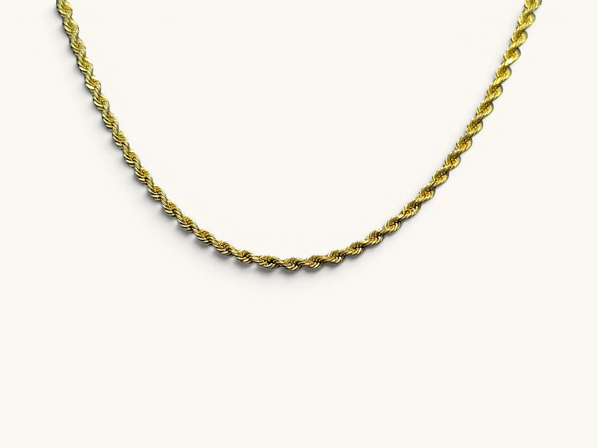 10K Gold Rope Chain Necklace 2